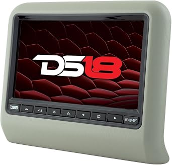 HCOD-9PG DS18 Technologies HCOD-9PG 9" Headrest Pair DIY Installation with DVD and HDMI Gray Color - 1 Pair Gray