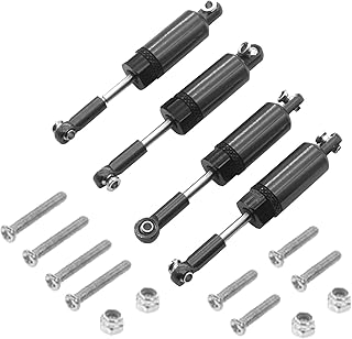 4Pack ShareGoo Metal Shock Absorber Kit Damper Suspension Upgrade Part for WPL 1/16 C14 C24 RC Crawler Off-Road Car Truck (Black)