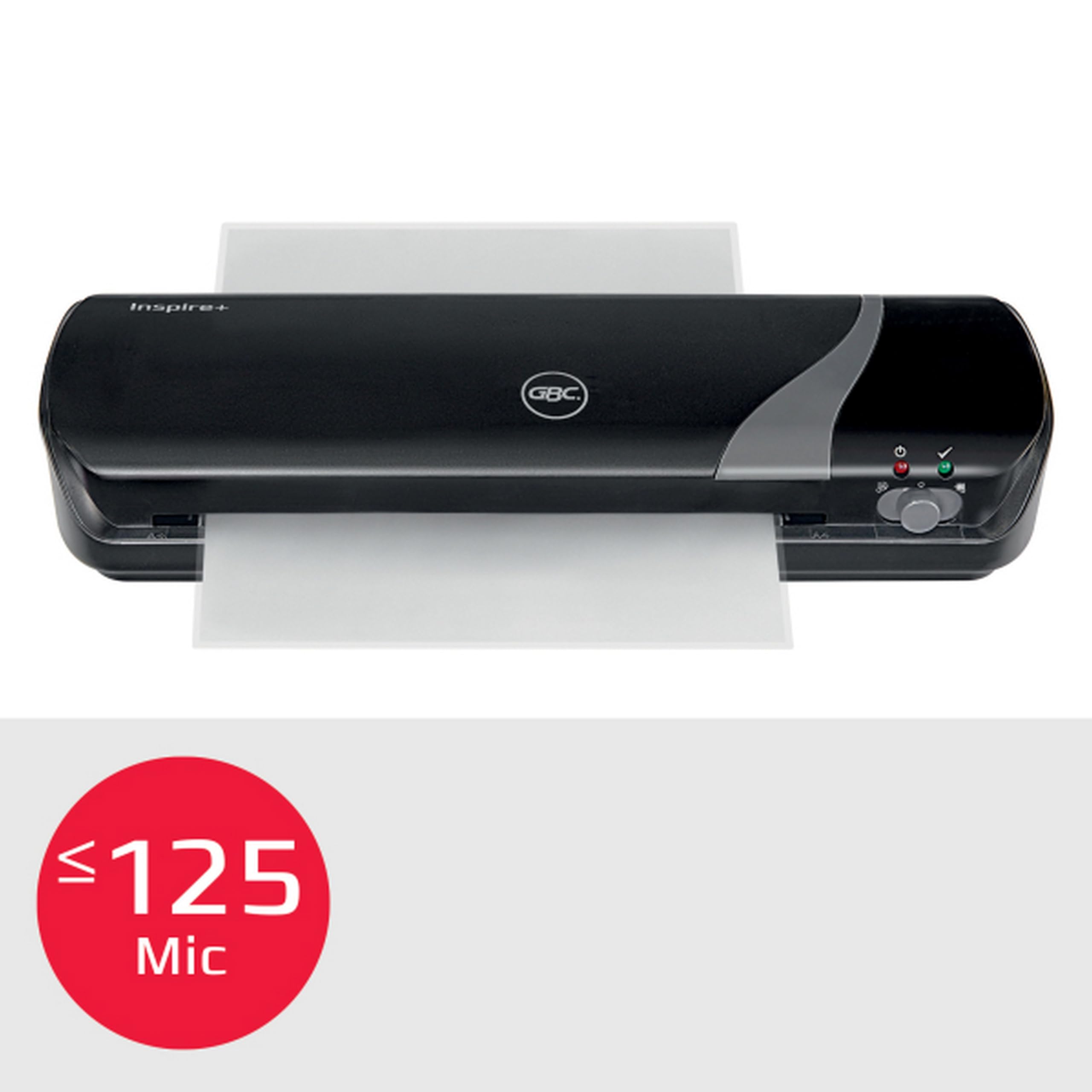 GBC Plastifieuse A4 Inspire+, bureau et domicile, Noir, 4402075EU & Ibico, Pochettes de plastification A4 75 microns, brillantes, x100, 627316
