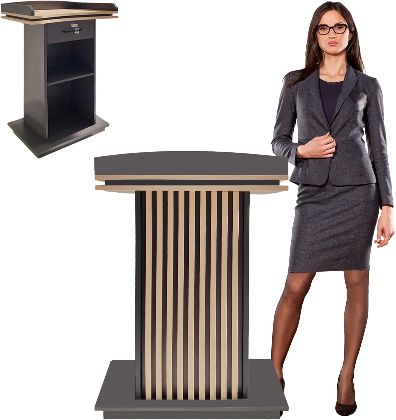 Wooden Podium,Portable Wooden Conference Debate Stand