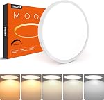 Lumière de plafond LED encastrée de 18 pouces, 5 réglages de température de couleur (3000K/3500K/4000K/5000K/6500K) 36W luminaire monté en surface ultra mince, luminosité dimmable pour salon