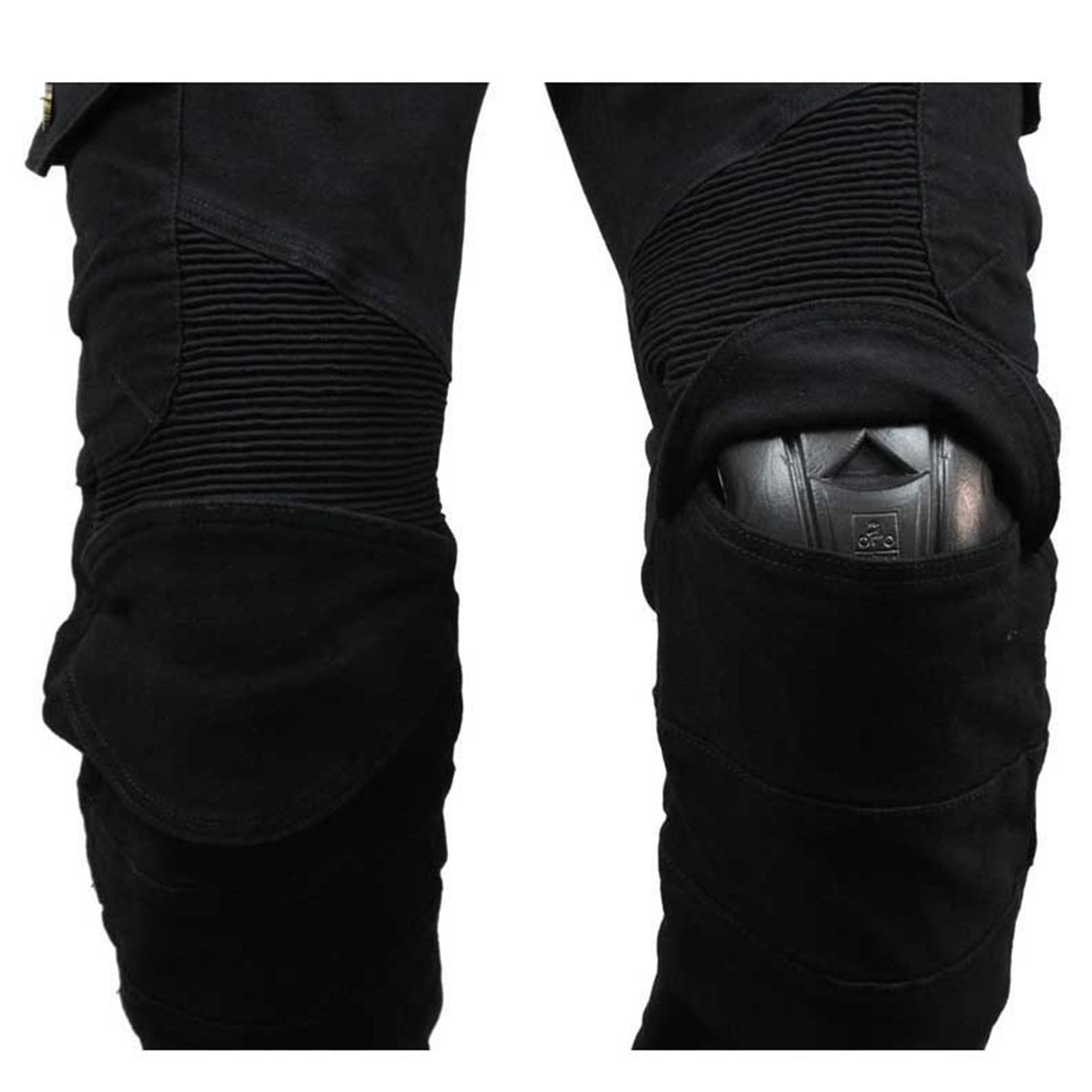 BEDSETS Pantaloni da moto Pantaloni protettivi, Pantaloni da motociclista da moto da uomo - Pantaloni jeans realizzati con aramide con armatura protettiva CE (Nero,XXS)