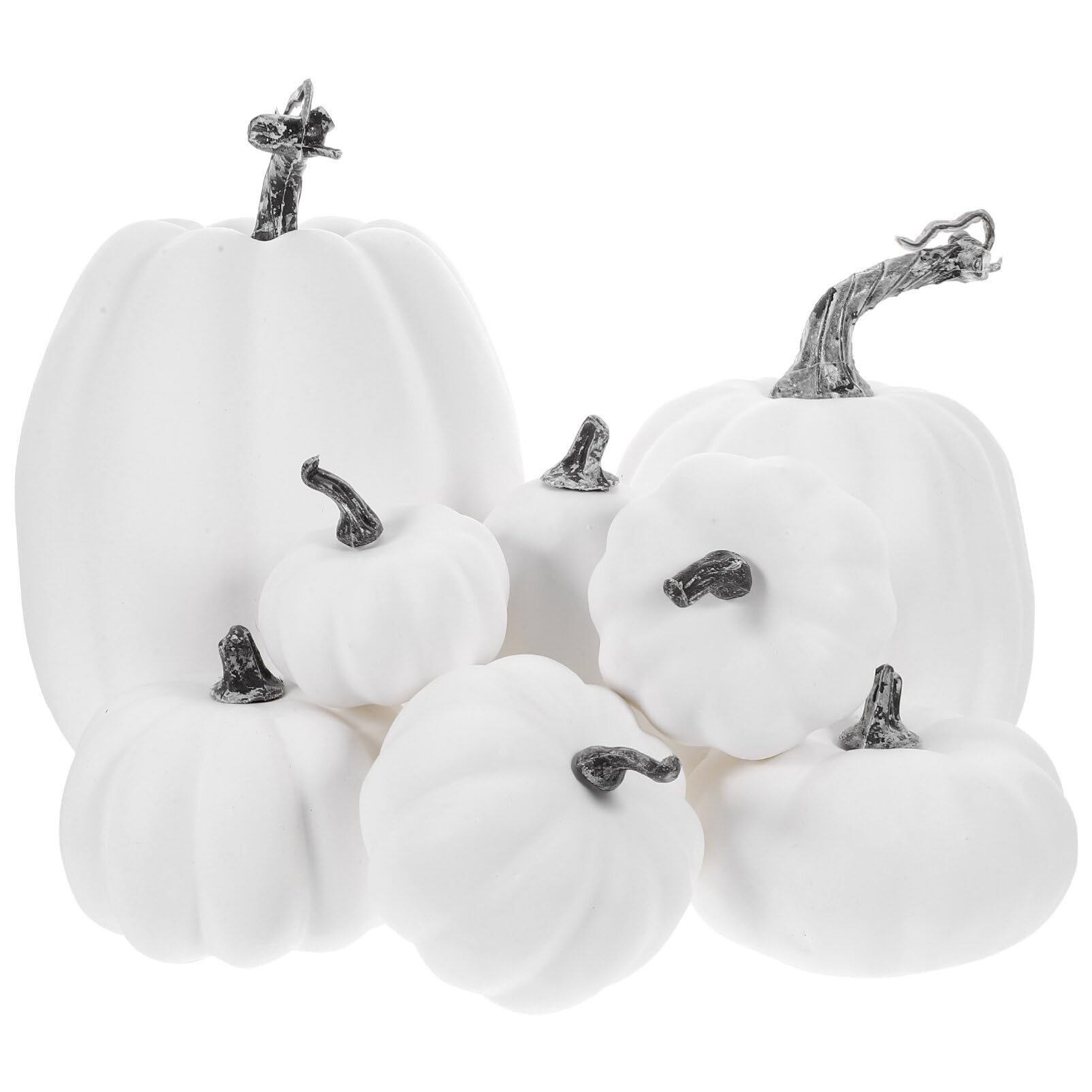 Vaguelly 8pcs Ornament Decor Models Pumpkin Statue Halloween Pumpkin Prop Artificial Pumpkins Artificial Pumpkin Props Small Pumpkins Halloween Centerpiece Foam Reward White Mini