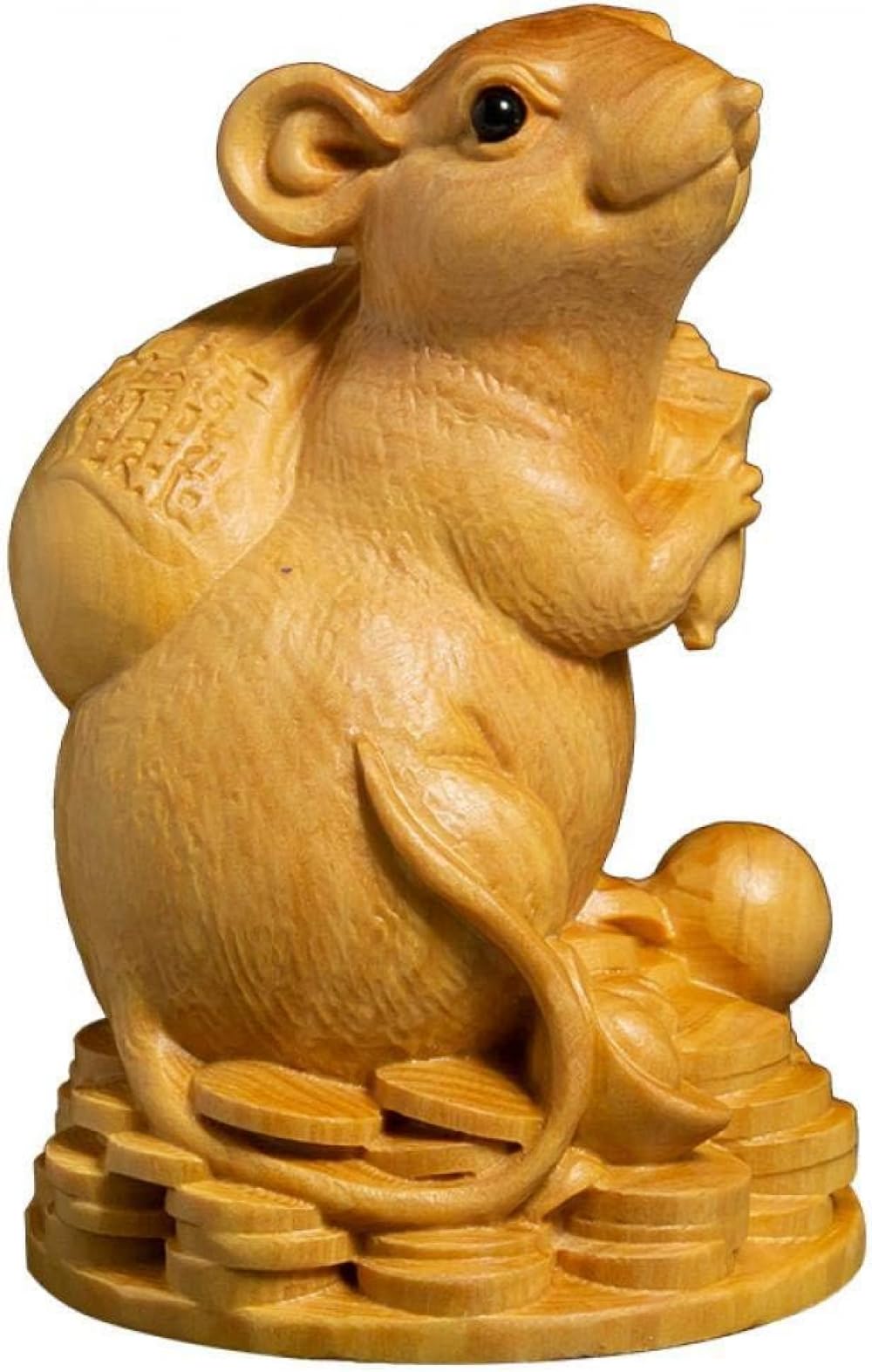 sdSDGrw statue, Home Decor Boxwood Statue Rich Zodiac Lucky Living Room Decorative Wood Carving Crafts Animal Sculpture