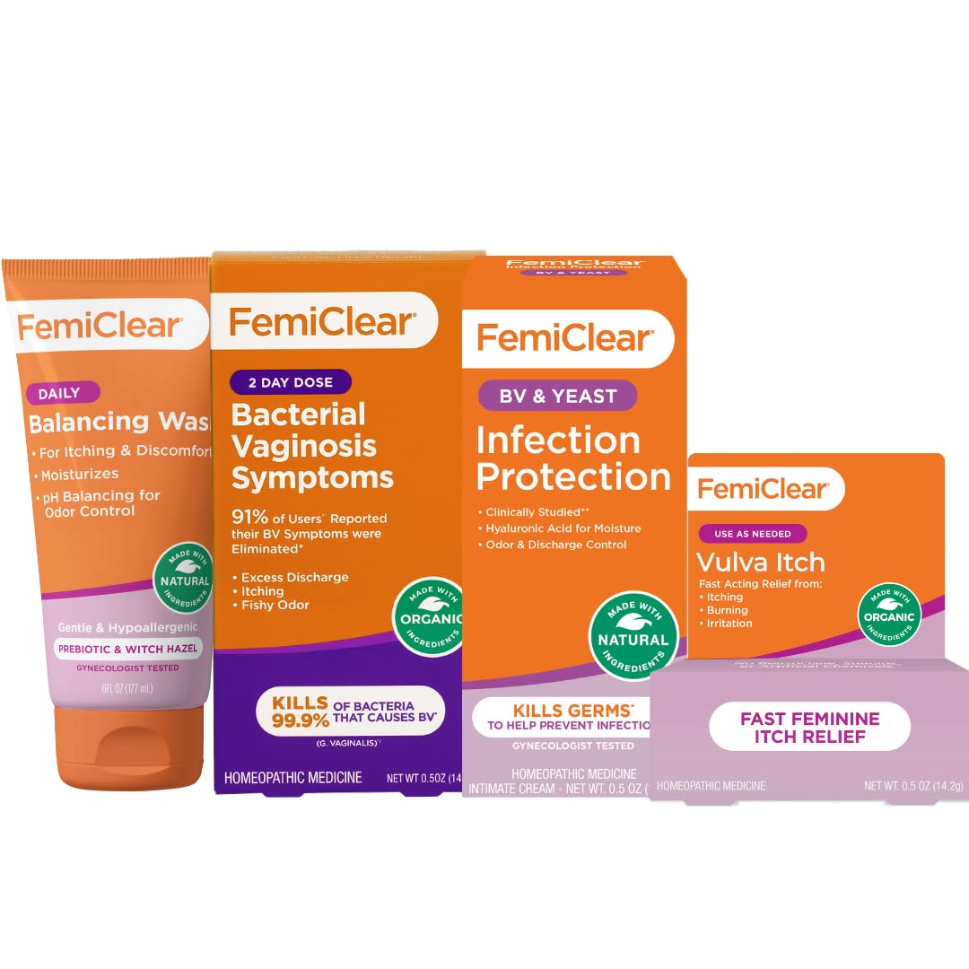 FemiClear - Restoratives Soothing Feminine Wash - BV & Yeast Infection Protection Vaginal Cream - Itching & Discomfort Due to Bacterial Vaginosis - Fast Feminine Itch Relief