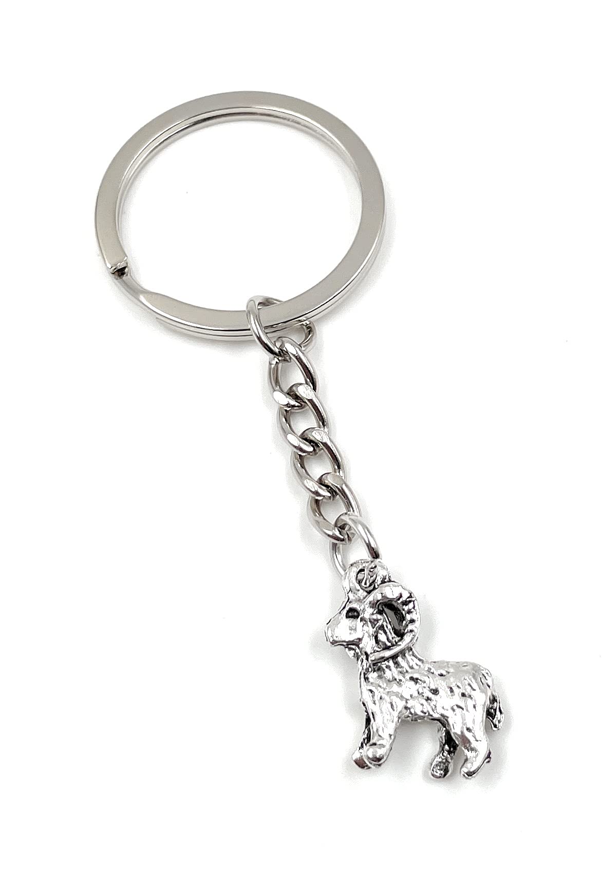 Onwomania Onlineworld2013 Key Chain Goat Sheep Goat Silver Metal Pendant Charm