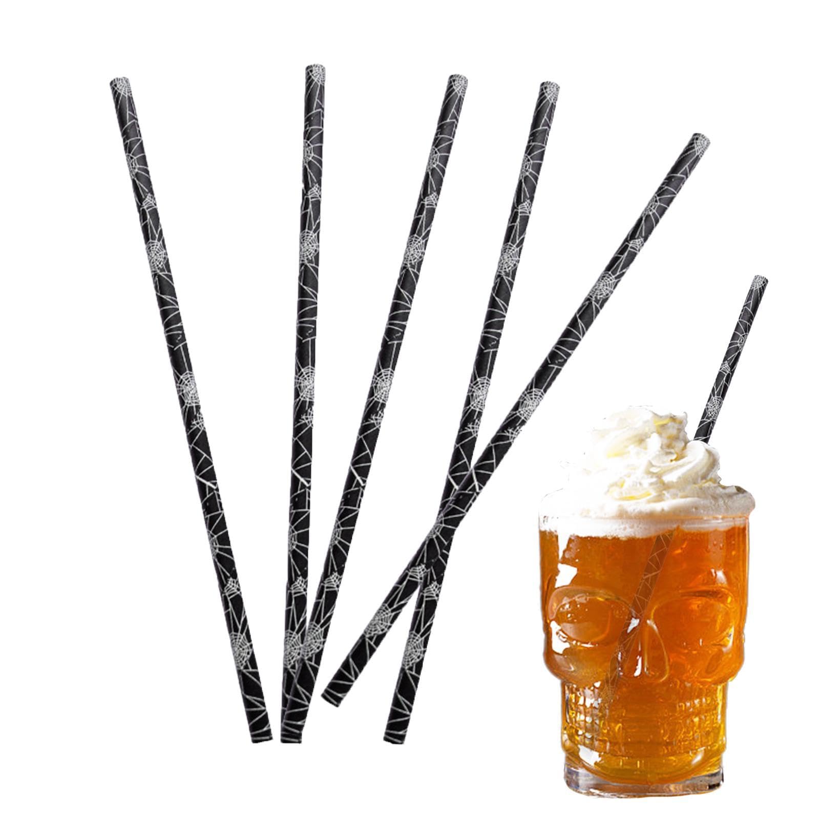 40 Pailles En Papier Halloween – Lot Coloré & Décoratif Pour Boissons, Fêtes & Photos – Thème Sorcière & Citrouille