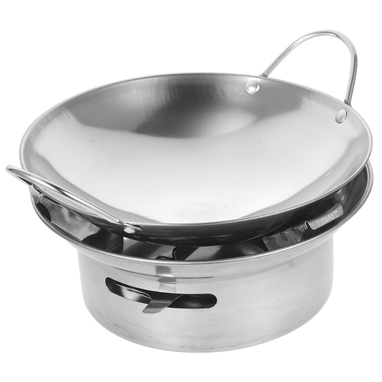 Réchaud à alcool avec marmite inox 25,4 cm UPKOCH pour repas chauds