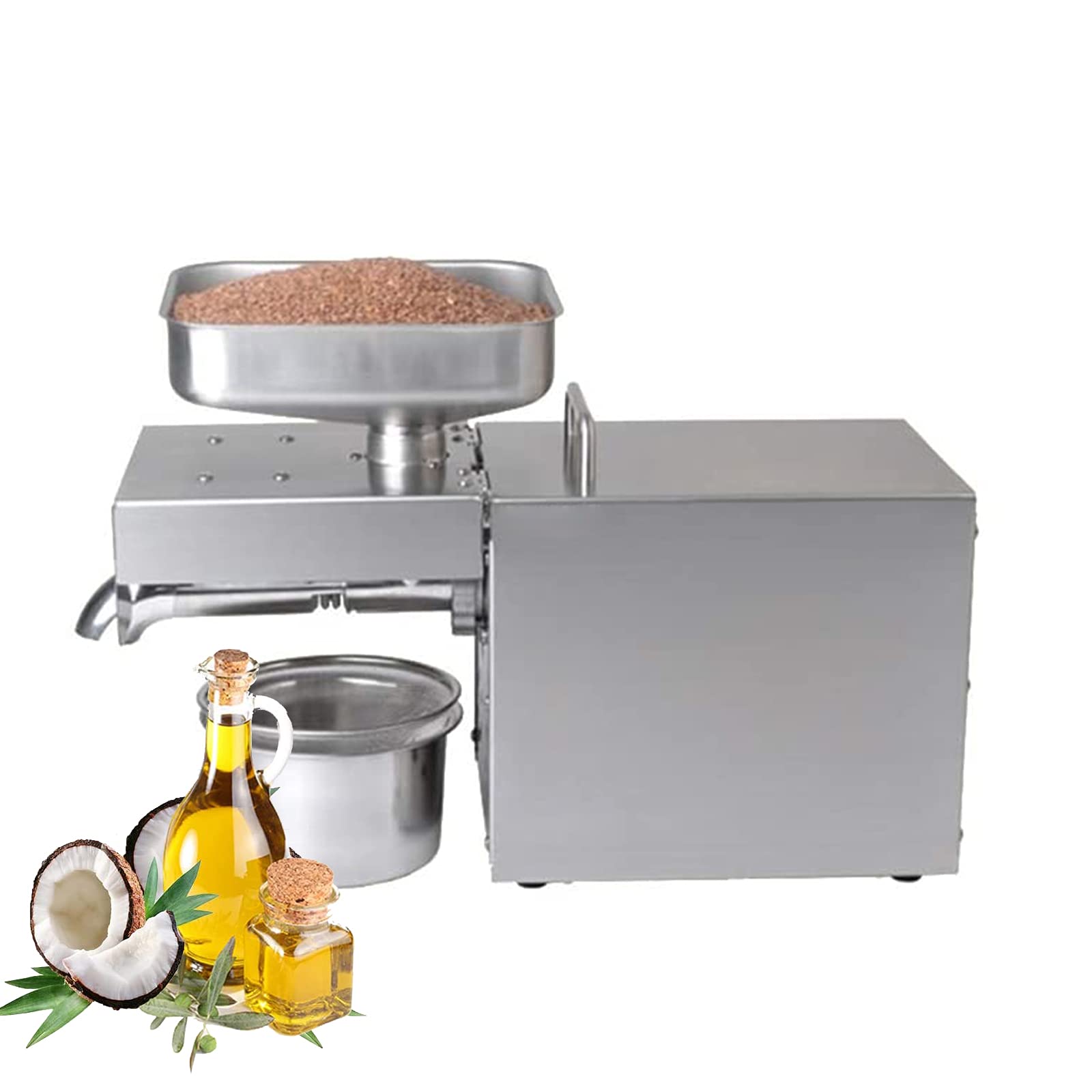 MYUYEE Oil Press Machine 1500W Household/Commercial Grade Automatic Oil Expeller For Flax Pecan Peanut Canola Sesame Sunflower Soybean,