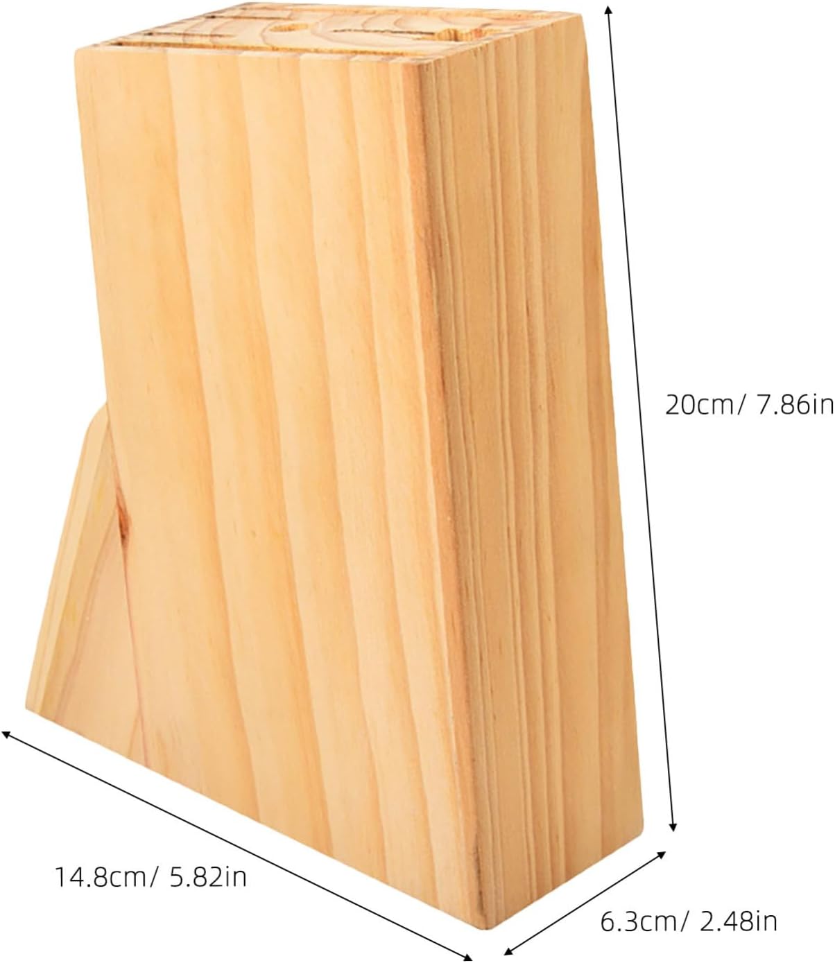 Zerodeko Log Knife Holder - Multi-Function Wooden Cutter Rack for Kitchen Utensil Storage with Various Slots for Home Use