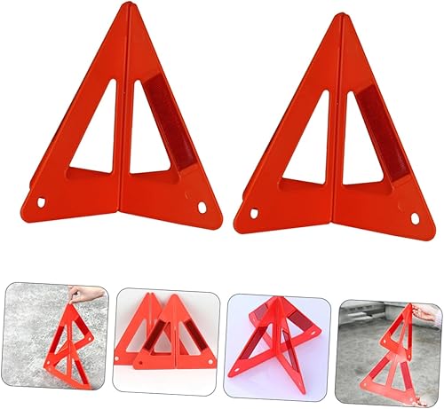 Miniatura 3 de FUNOMOCYA Señal de advertencia de emergencia, 2 juegos de señales de advertencia de advertencia rojo para coche, kit de triángulo de seguridad para