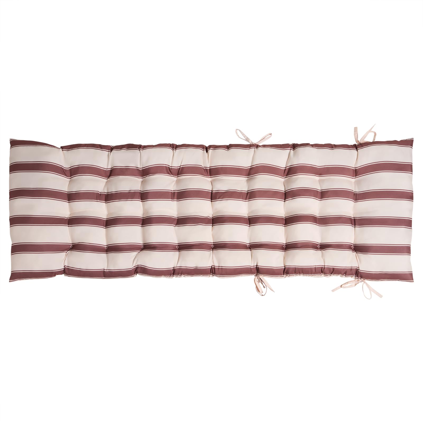 Ohs Stripe Gravity Chair Seat Cushion Outdoor Garden Water ResistantChocolate/cream from B&Q
