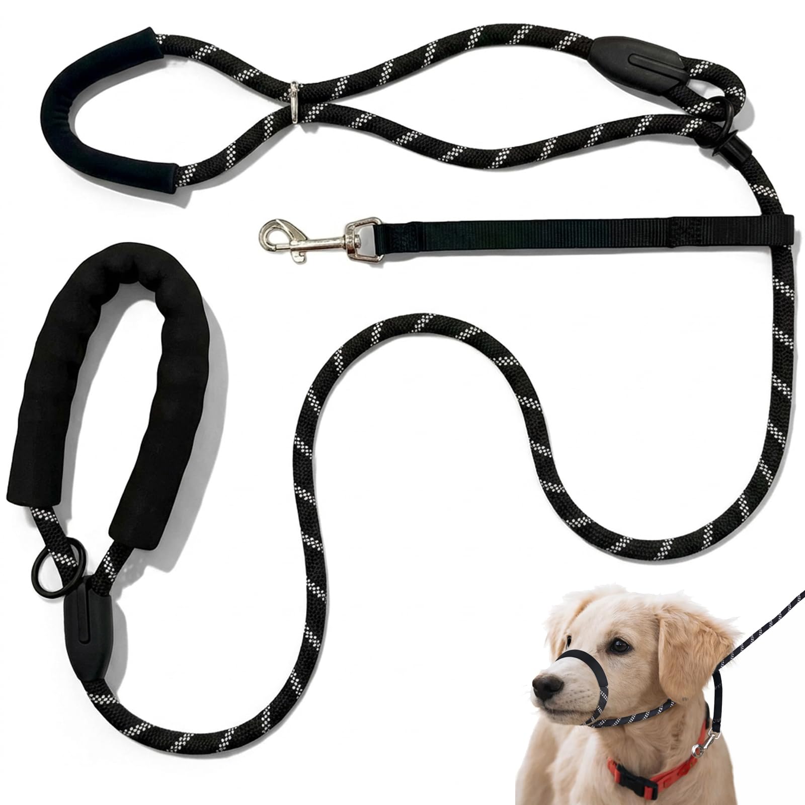 Wvbzf 1PC Figure of 8 Dog Lead, Total Pet Figure of 8 Dog Lead Anti Pull for Large and Medium Dogs, Walking Accessories for Training and Daily Walks