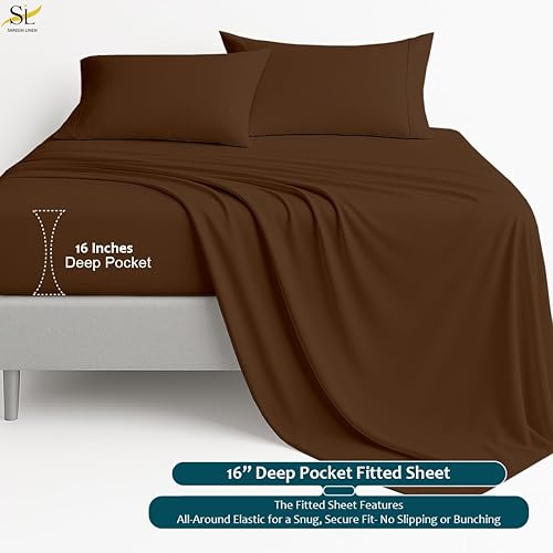 Miniatura 4 de Shreem Linen Juego de sábanas de 4 piezas (48 x 75), litera completa de 34, ropa de cama ultrasuave de lujo de hotel 1800, transpirable y