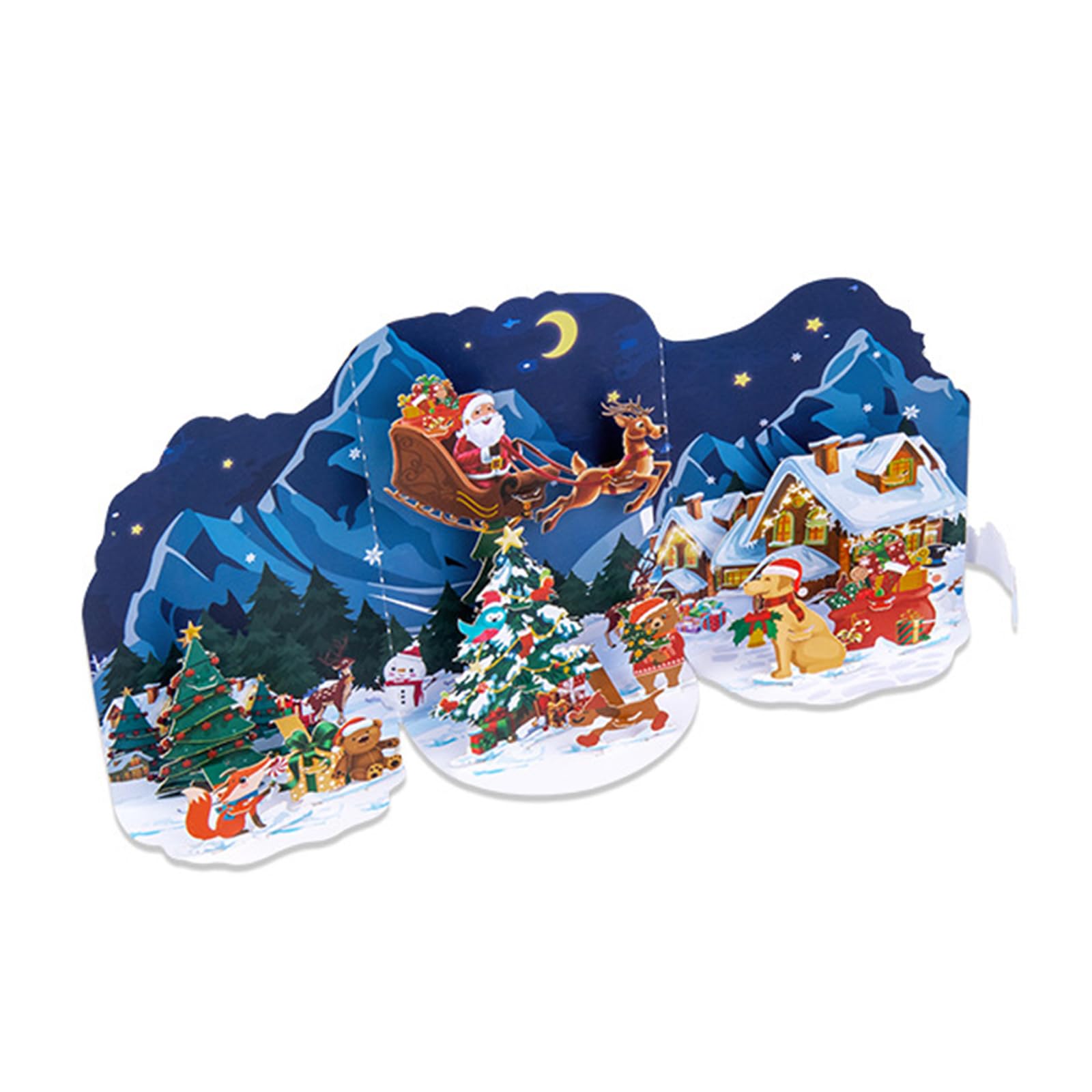 Kalttoy Christmas Theme Popup 3D Greeting Card Festival Gifts Postcard with Envelope Festives Surprise Card Christmas Cards