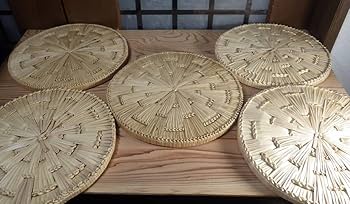 Amazon.co.jp: 茶道具 円座 藁竹 5枚組 露地道具 茶懐石 座布団 水屋