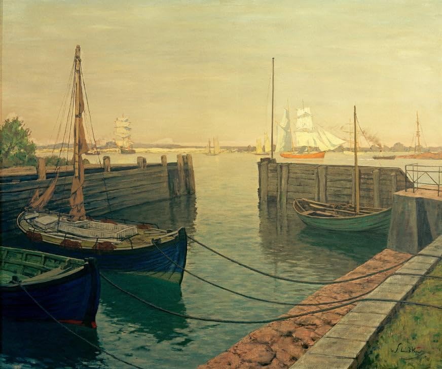 Tableau les vieux bateaux-pilotes de Walter Leistikow impressions d'art mural 60x90cm