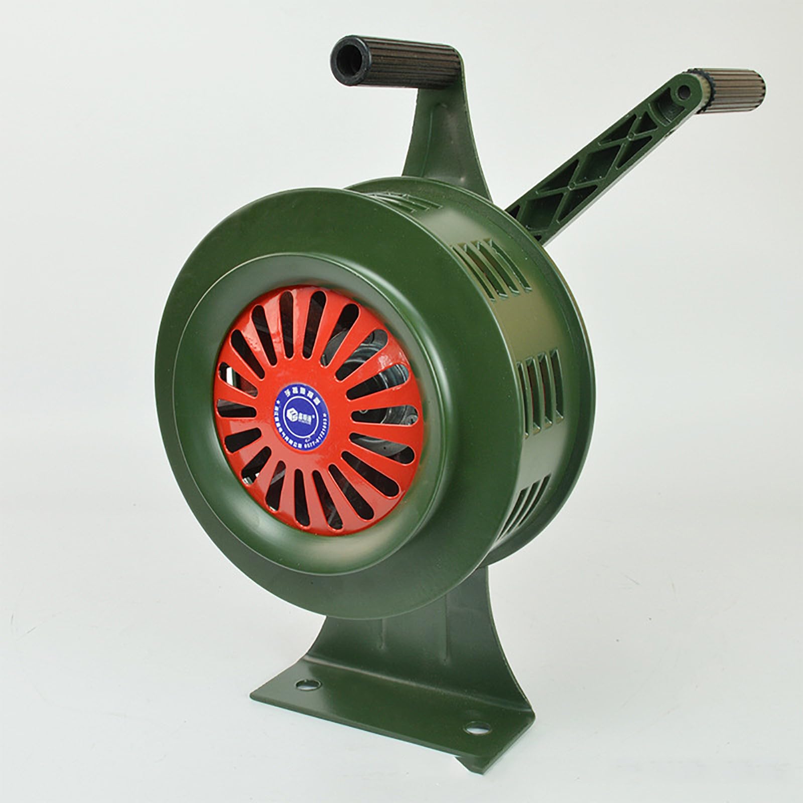 Sirena de manivela, Alarma antiaérea de 120 dB con Volumen Ajustable y Alcance de transmisión de 1 Milla, Potente y penetrante, para construcción.