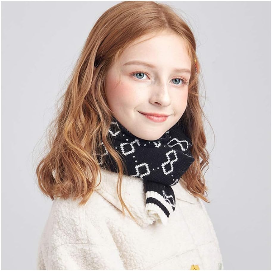 マフラー キッズ冬暖かいスカーフネックウォーマーファッションのために少年少女完璧なスカーフホリデーギフト4色のいずれかの選択 スカーフセット Color Black