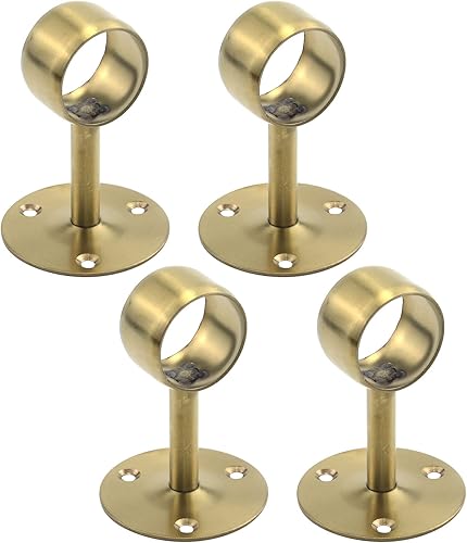 Coshar 4 piezas de 1-12 pulgadas (1.496 in) de diámetro. Cortina de ducha de acero inoxidable resistente Soporte de barra de cortina de armario