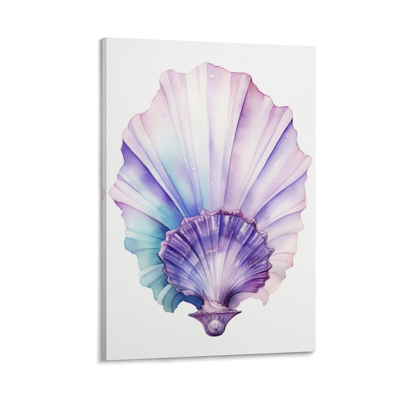 Foccar Frame-Abstract Shell Abstract Shell Canvas Wall Art Ocean Nautical Colorful Watercolor Seashell Posters Wall Decor Painting Art For Home Room Artwork