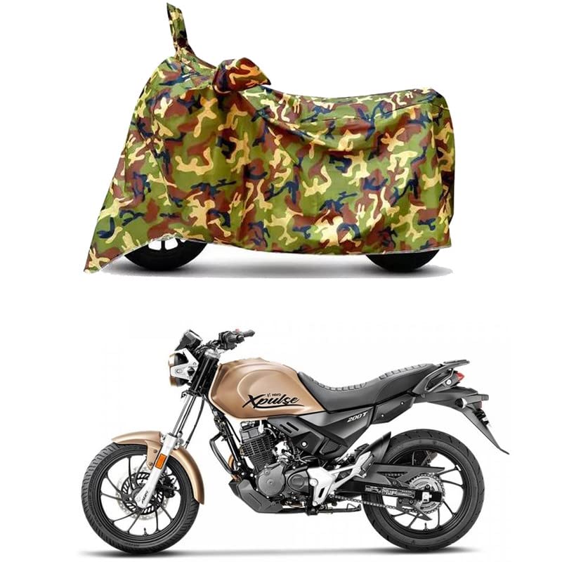 Image of Waterproof 100% PVC Coated Bike Scooty Two Wheeler Body Cover Compatible for Hero XPulse 200T BS6 /UV-Rays /Heat Protection /Birds Dropping /Scratchproof /Dust Proof [6X6 Jungle Print]