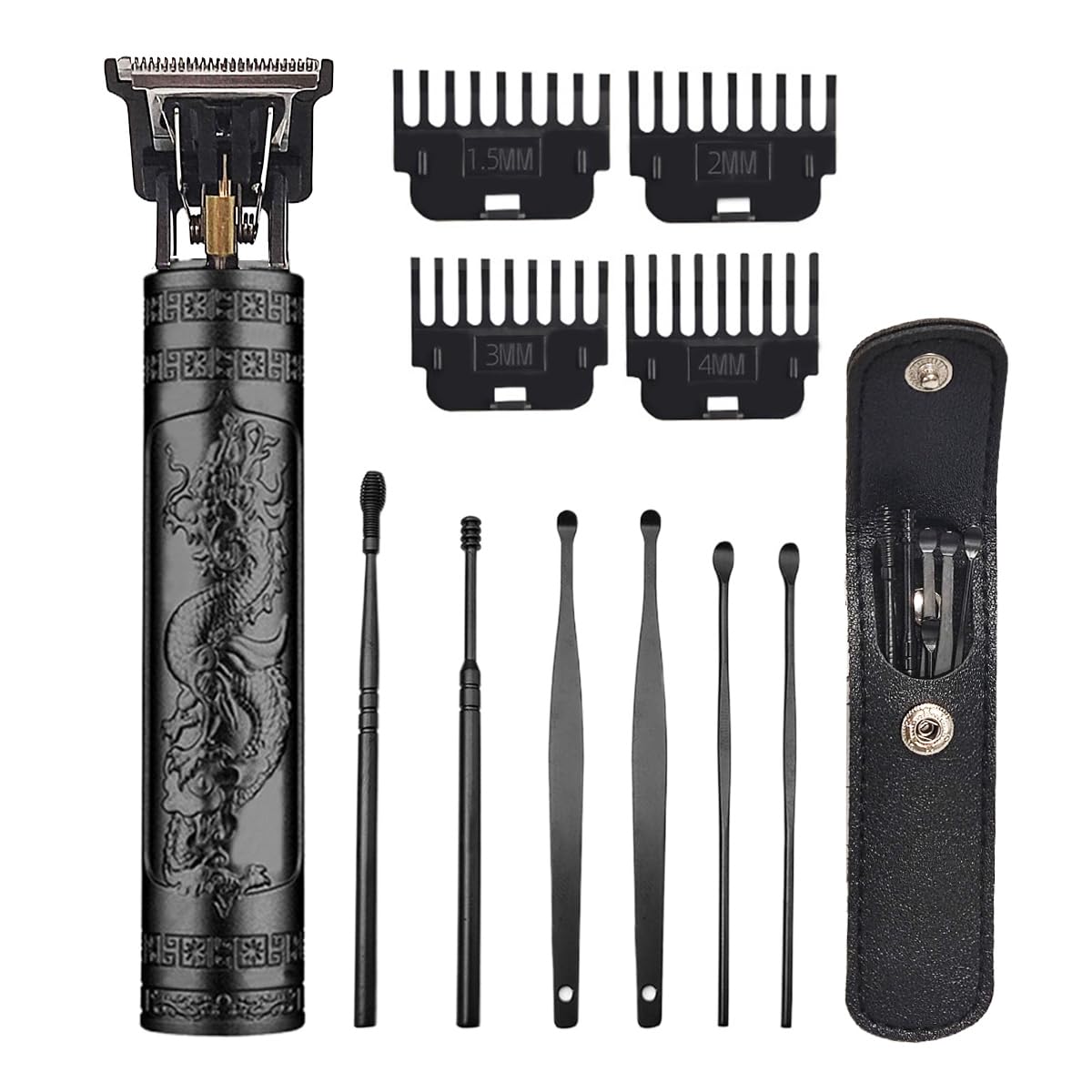 Hair Clippers for Men, Cordless Hair Clippers, Travel Small Hair Clippers 5.7" Hair Trimmer Classical Sculpting Styling Rechargeable Hair Remover with 6 Pieces Earpick (Black)