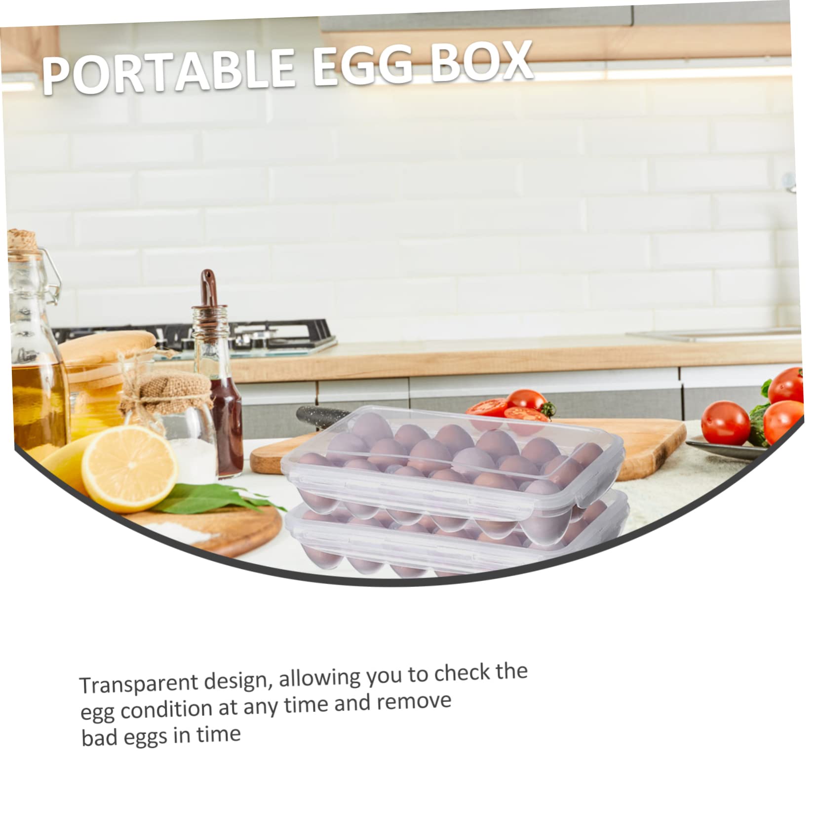 STOBAZA 3piezas Caja De Almacenamiento De Huevos Tapa Compartimentos Organizador Transparente Para Refrigerador Para Cocinas y Congeladores Diseño Resistente y Práctico Para Hogar