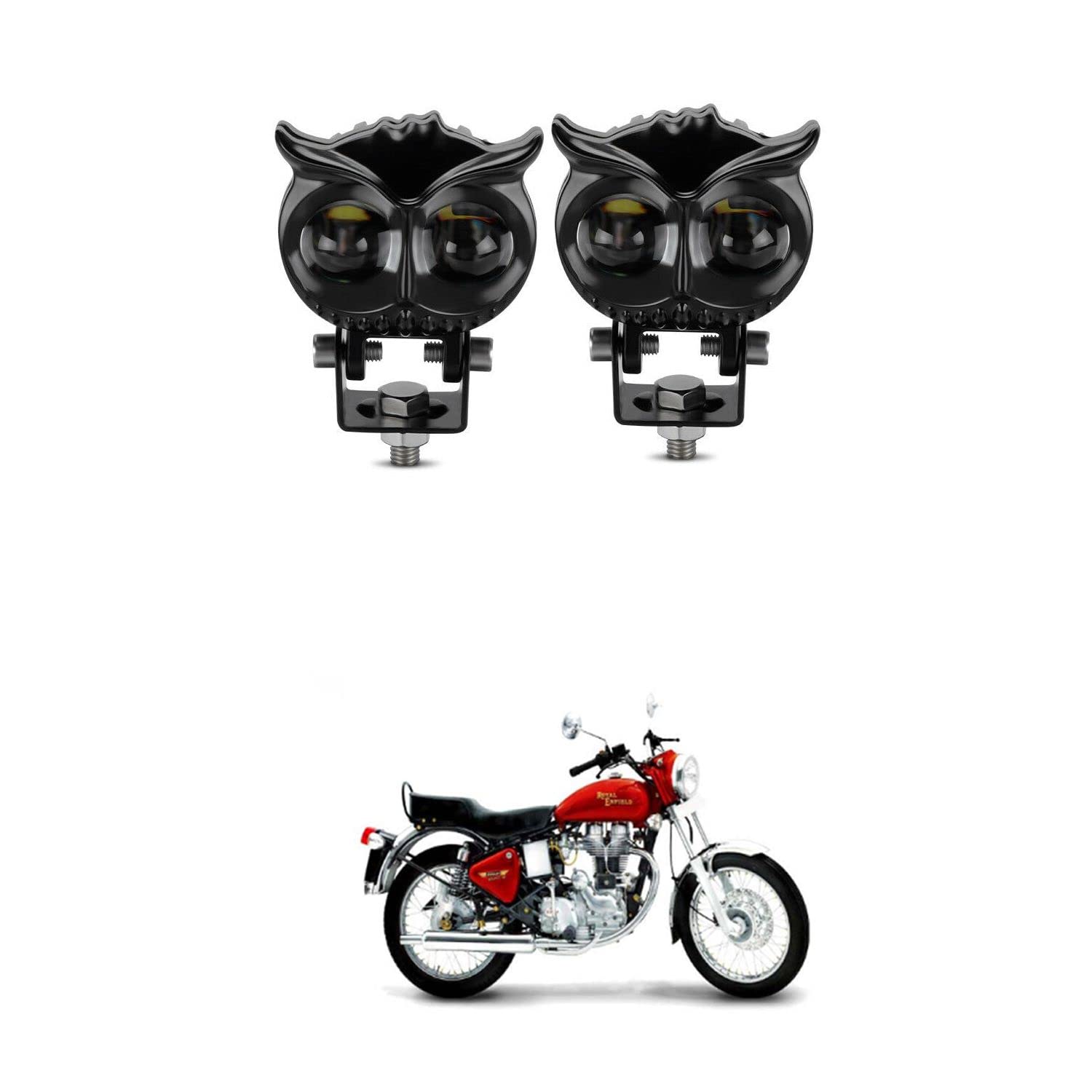 XZRTZ LED Fog Lights, LED Driving Lights High Low Beam Headlights Fog Lamps Electric Work Driving Headlamp Spot Lamps for for Bike ATV UTV Truck SUV Compatible With R-oyal Enfield Electra 5S