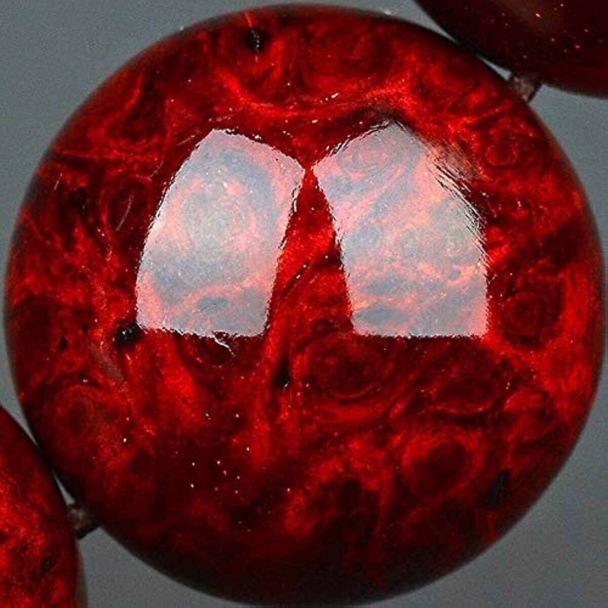 Pulsera de Madera de agar de 18mm con Cuentas de la India auténtica Tallada a Mano, Boutique de sándalo Rojo