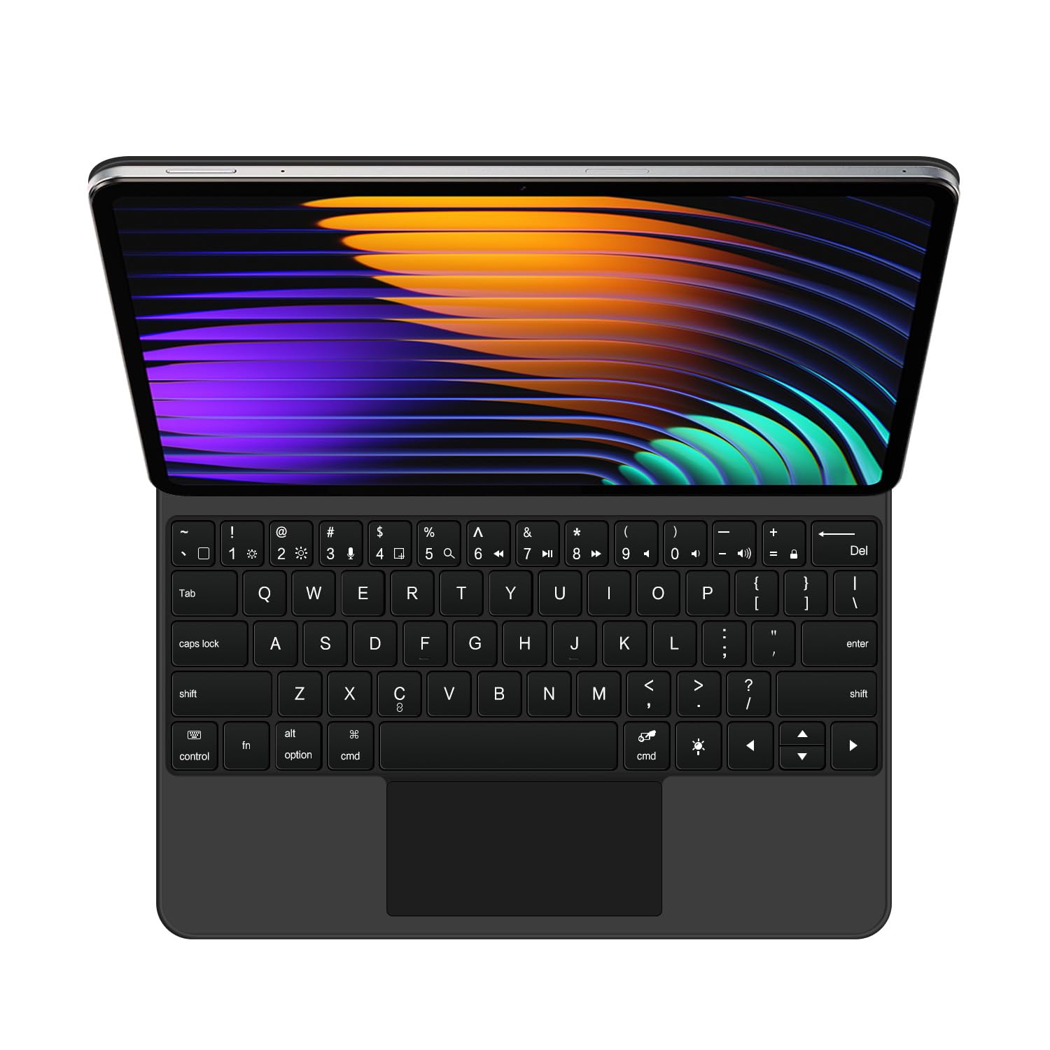 Funda con Teclado para Xiaomi Mi Pad 7/7 Pro 11.2" 2024, Contiene Ñ, Soporte Magnético Flotante, Teclado Retroiluminado a Color, Trackpad Multitáctil,Negro