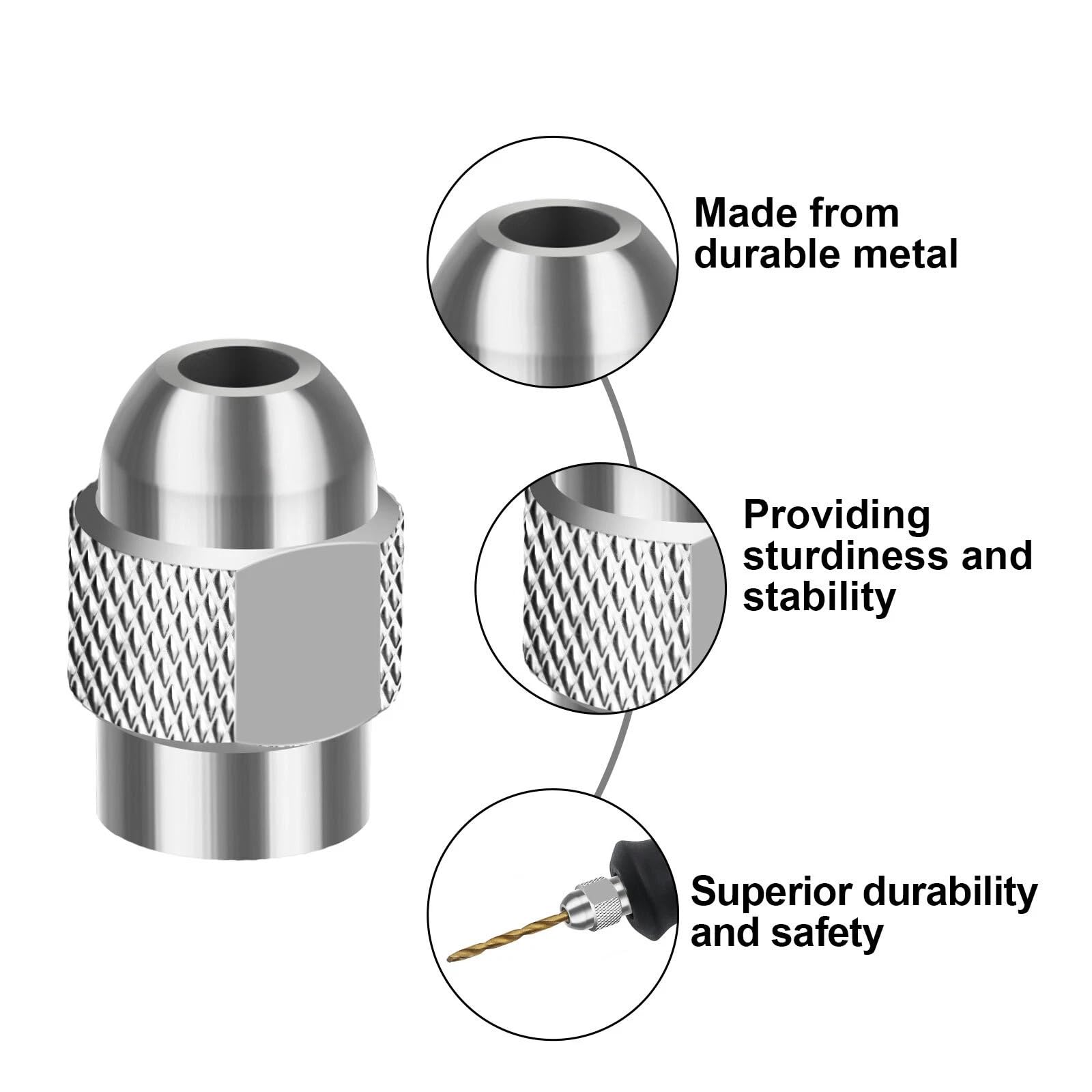 Drill Chuck Collet Set, 16pcs Collet Nut Kit 0.5-3.2mm Shank Replacement Keyless Quickly Change Chuck Rotary Tool