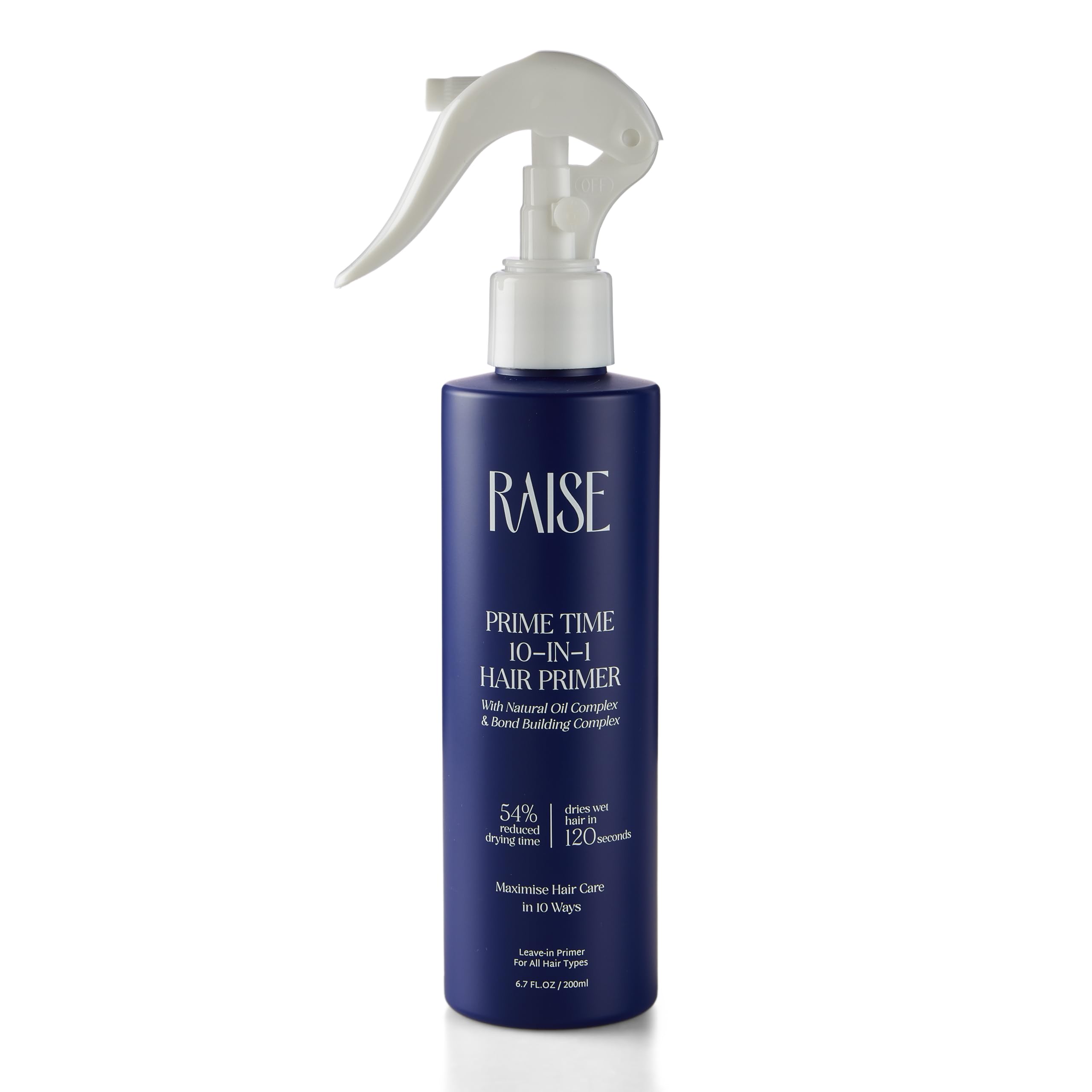 Raise Prime Time 10-in-1 Hair Primer | Heat Protectant with 10 Benefits | Enriched with Argan Oil | SLS & Paraben Free | Cuts Drying Time by 54% | Frizz Control | 200ml-image-2