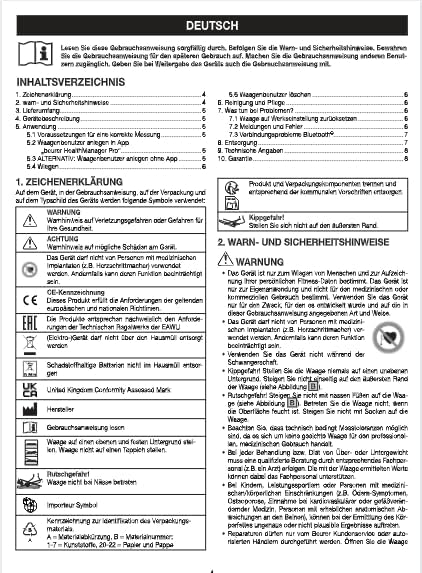 Miniatura 12 de Beurer Báscula de análisis corporal inteligente BF500 con Bluetooth y aplicación, escala de diagnóstico digital precisa que mide la grasa corporal,
