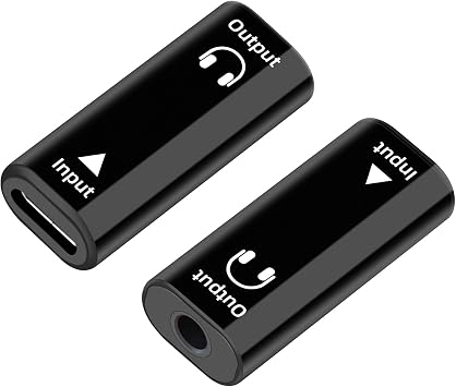GELRHONR USB C to 3.5mm Audio Adapter, Type C Female to 1/8 "TRRS Female Headphone Jack Adapter,16Bit/48Khz High Fidelity Audio Converter for Headsets, Laptop, Phone 2Pack USB C F to 3.5mm F