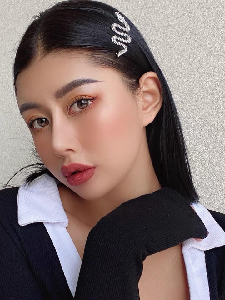 Miniatura 2 de Pinzas de pelo de serpiente con diamantes de imitación plateados para mujer, pasadores de pelo de serpiente, pinzas de metal para el cabello,