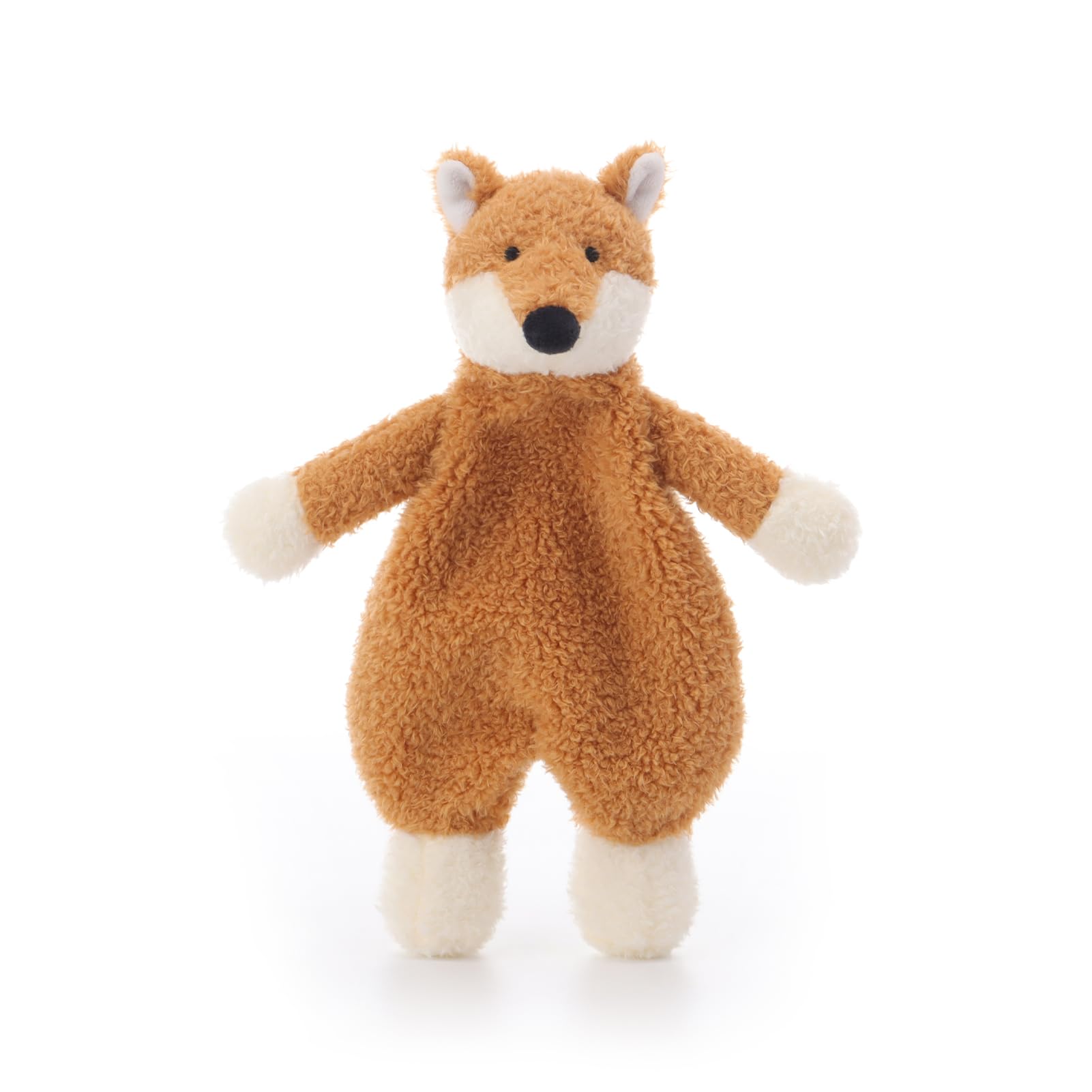 Apricot Lamb Stuffed Animals Security Blanket Yellow Fox Infant Nursery Character Blanket Luxury Snuggler Plush(Yellow Fox, 10 Inches)
