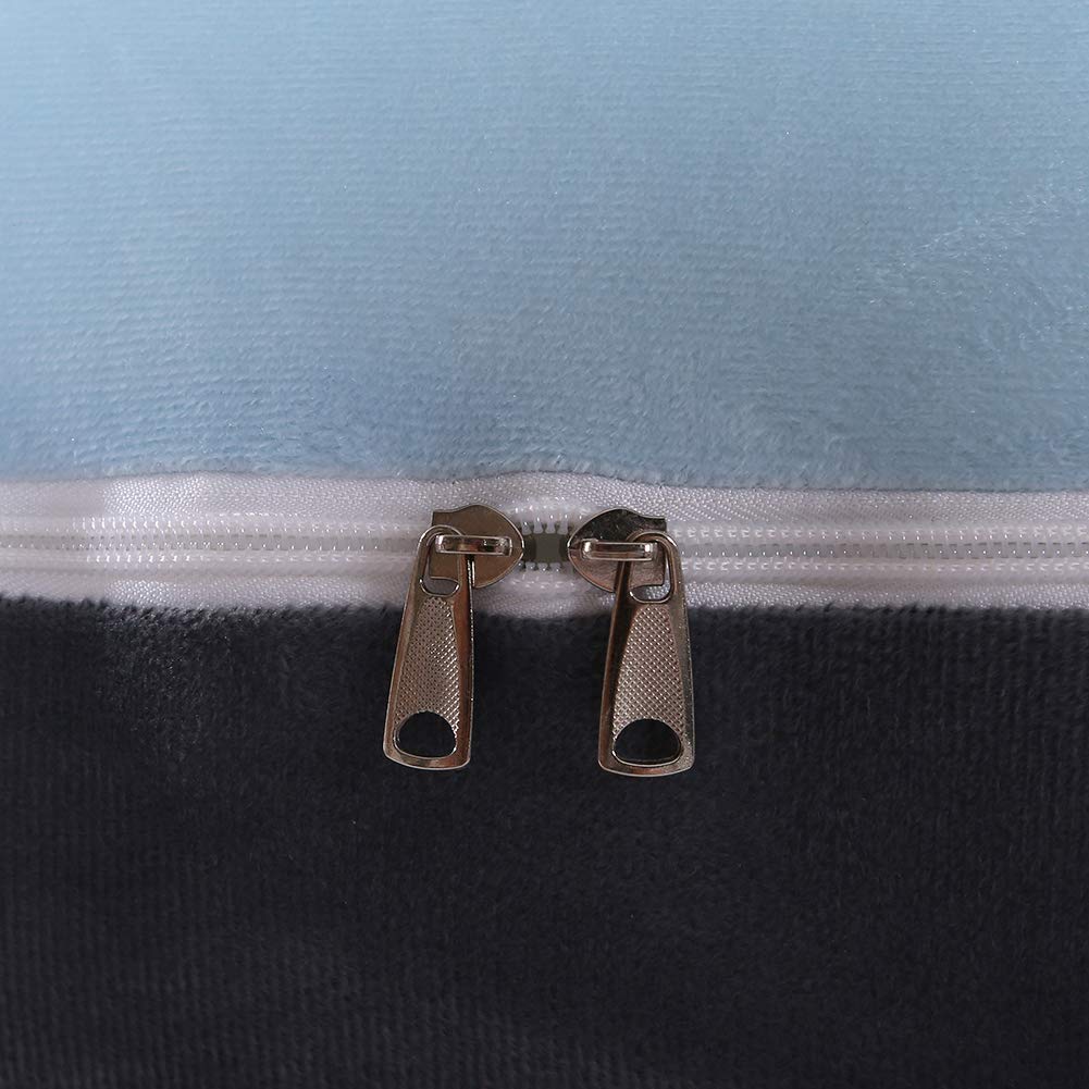 Cuscino per allattamento a forma di U con cerniera rimovibile in velluto di cotone per donne incinte, supporto schiena, fianchi, gambe, velluto, grigio + blu