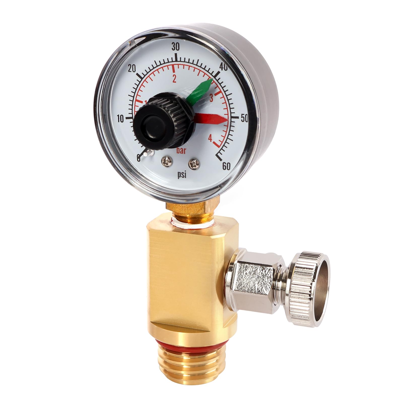 24850-0105 Air Relief Valve and Gauge Assembly, Compatible with Sta-Rite System 3 Modular Media SM Series Pool and Spa Cartridge Filter - Brass Valve
