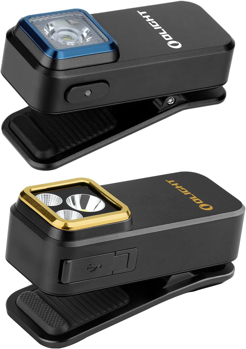 OLIGHT Oclip Rechargeable EDC Flashlight 300 Lumens Compact Pocket Clip Light Bundle Oclip Pro S EDC Flashlight Clip-on Light, 600 Lumens Type-C Rechargeable with White LED, UV and RGB