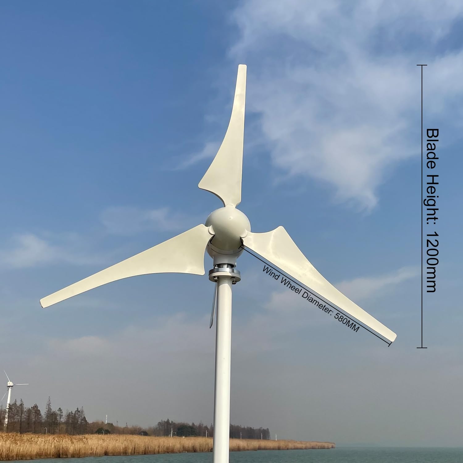 600 W Aerogenerador 24 V 12 V Aerogenerador Generador Aerogenerador 3 Palas con Controlador de Carga MPPT Bajo nivel de ruido Generador de viento para el hogar para el hogar y la granja (24, Voltios)