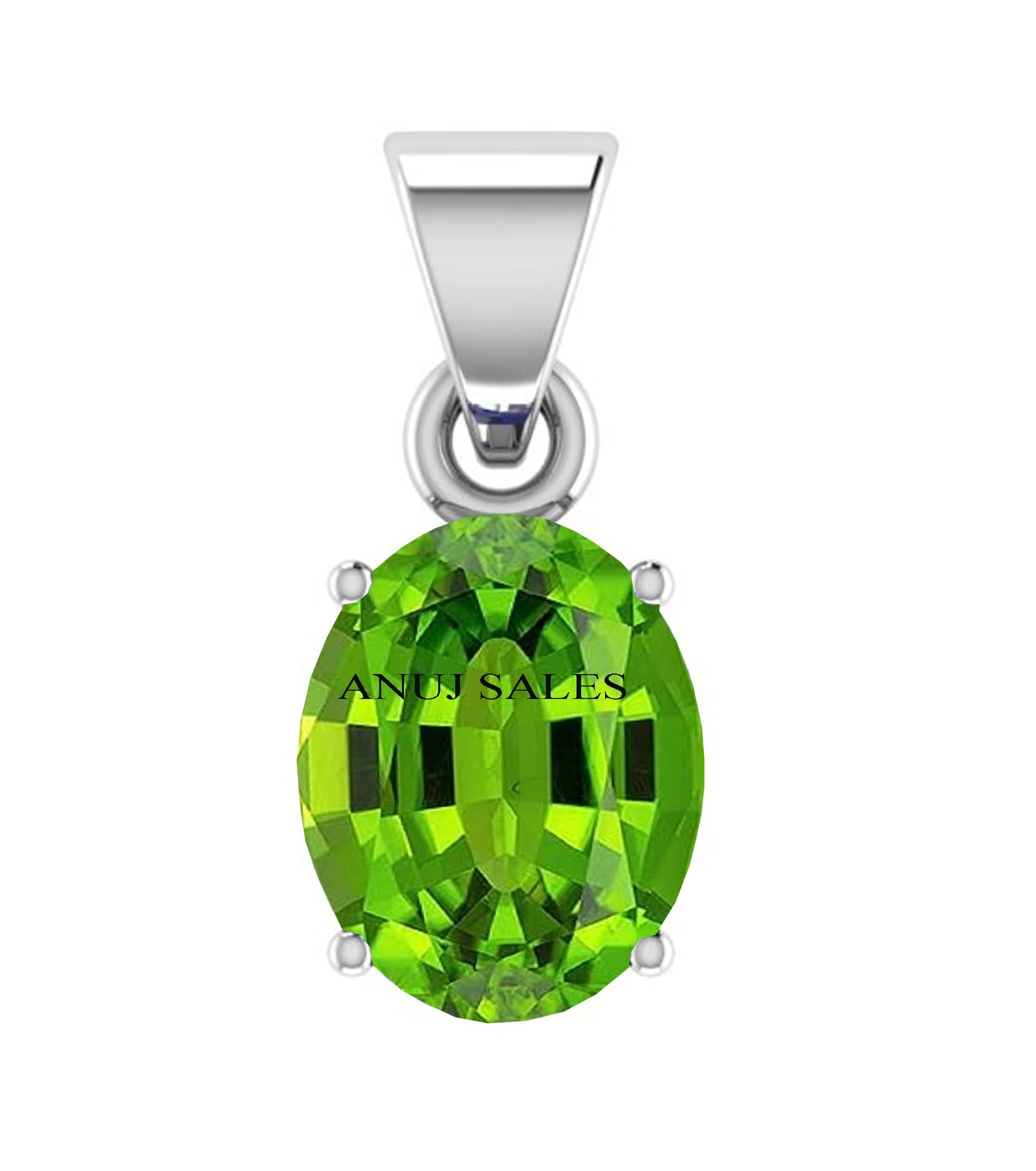 anuj sales 12.25 Ratti Deluxe Quality Natural Peridot Stone Silver Plated Pendant/Locket Gemstone by Lab Certified(Top AAA+) Quality-picture-36