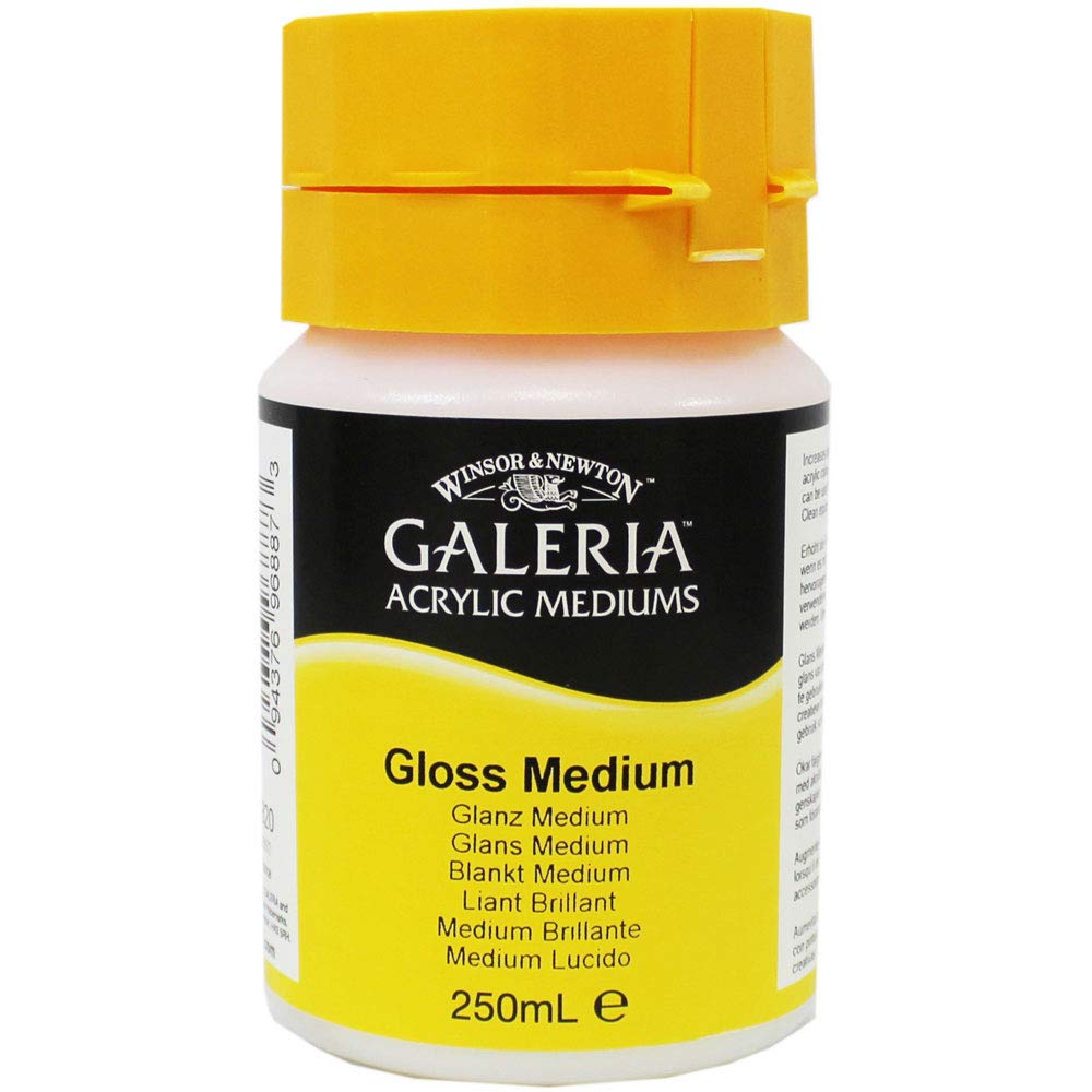 Winsor & Newton Unisex Highly Transparent Glass Medium And Galeria Gloss, Size: 250Ml