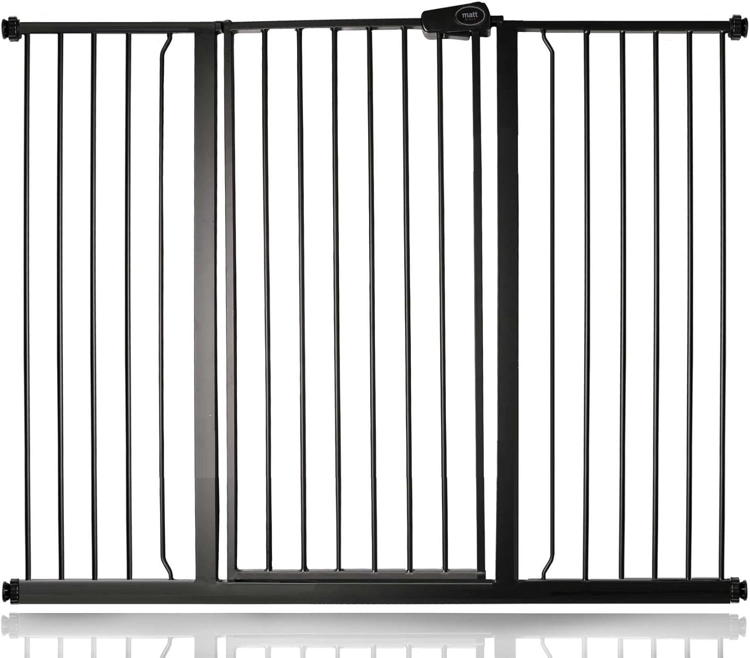 Safetots Extra Tall Metal Safety Gate Pressure Fit, 120.3cm - 127.9cm, Matt Black, 104cm in Height, Extra Tall Stair Gate, Tall Baby Gate, Easy Installation