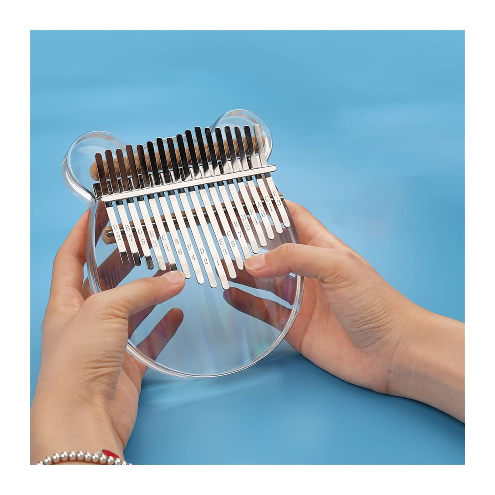 początkujących kalimba Thumb Piano 17 Tone Przezroczysty Instrument Dla Początkujących Kalimba Finger Piano