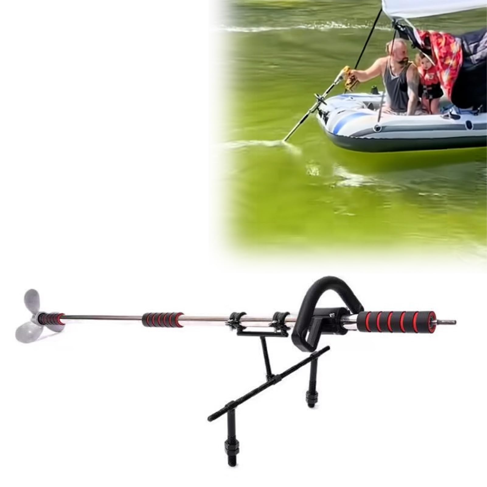 Pagaie de secours légère et hélice de bateau L-100 cm avec support
