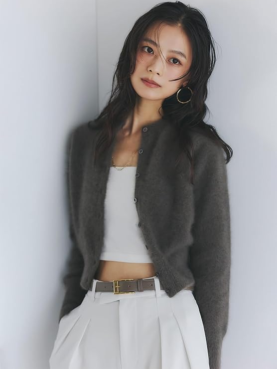 Amazon | [anuans] ＊ラクーンフォックスショートカーディガン (NAVY