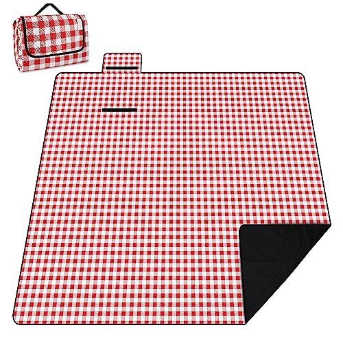 Manta Picnic Impermeable 100x150CM, Alfombras de Playa, Esterilla Plegable con Asa, Ultraligera, Tapete Portátil para Pícnic y Barbacoa