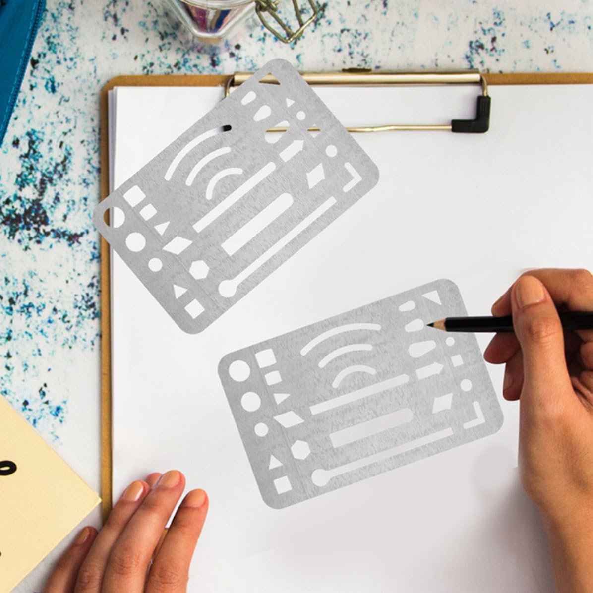 3pcs Stainless Steel Erasing Shield Template for Drawing Drafting
