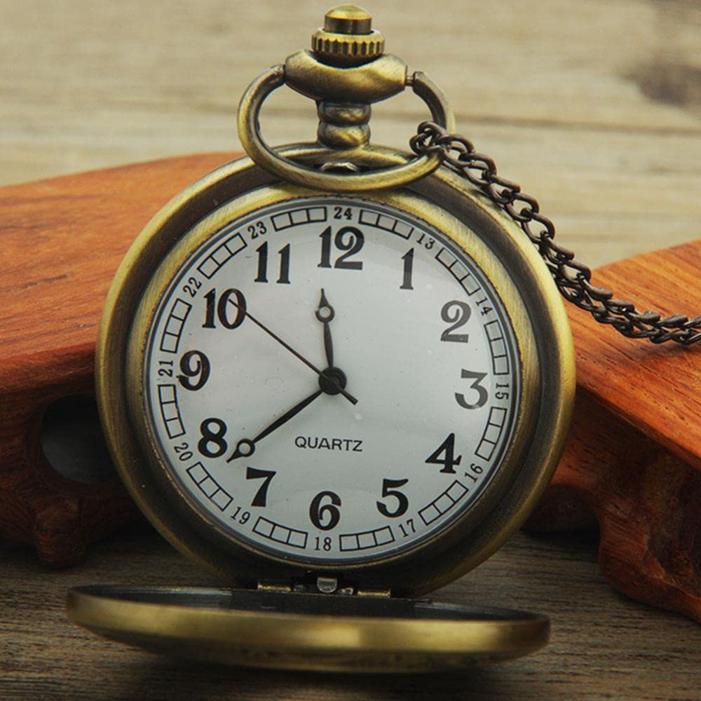 Generic 1pc Quartz Pocket Watch Men Women Vintage Round Dial Double Display Quartz Pocket Watch with Chain Pendant Necklace (B0BY57XVQD) Amazon Price History, Amazon Price Tracker